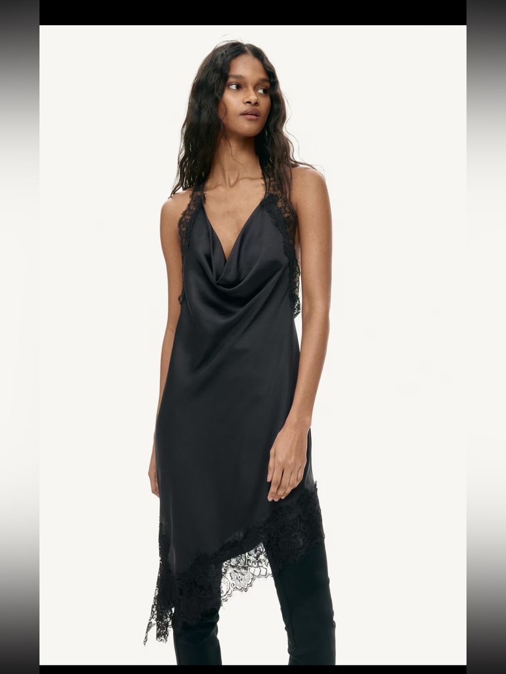 H&M SATIN HALTERNECK DRESS